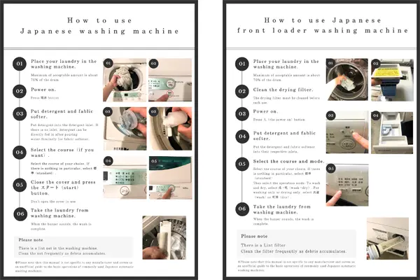 English washing machine guide